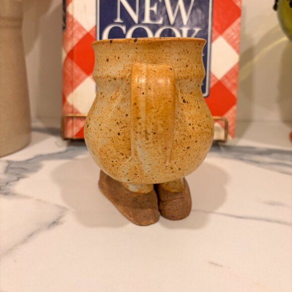 Ugly Pottery Mug Large Feet Funny Features Handcrafted Ceramic VINTAGE - Picture 6 of 9
